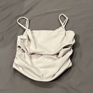 #13 FOREVER 21 Light Gray Cropped Corset Tank Size XS